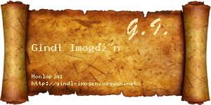 Gindl Imogén névjegykártya